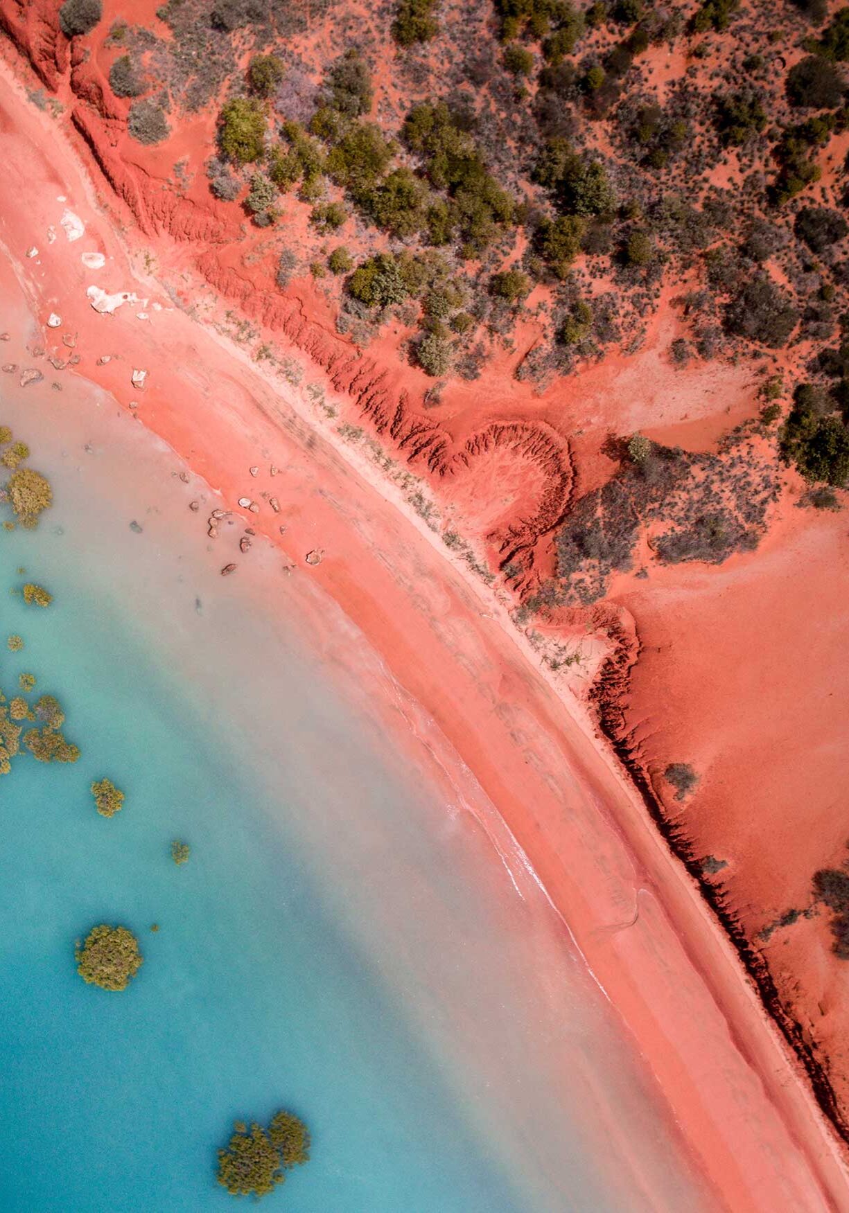 Aerial photo looking down on the Kimberley Coast